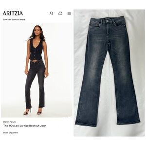 Aritzia Denim Forum The '90s Lexi Lo-rise Bootcut Denim Jeans 28